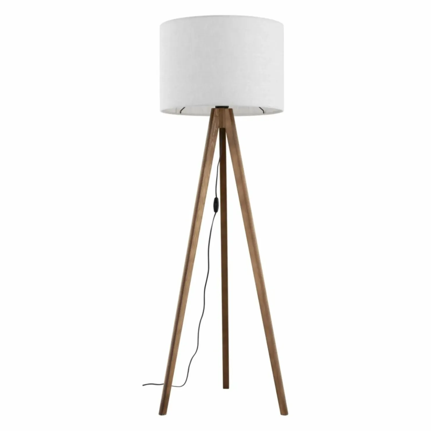 Drewniana lampa z lnianym abażurem TK 16004 GRAND ORZECH | Kaja*Sklep Kaja Hot