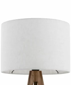 Drewniana lampa z lnianym abażurem TK 16004 GRAND ORZECH | Kaja*Sklep Kaja Hot