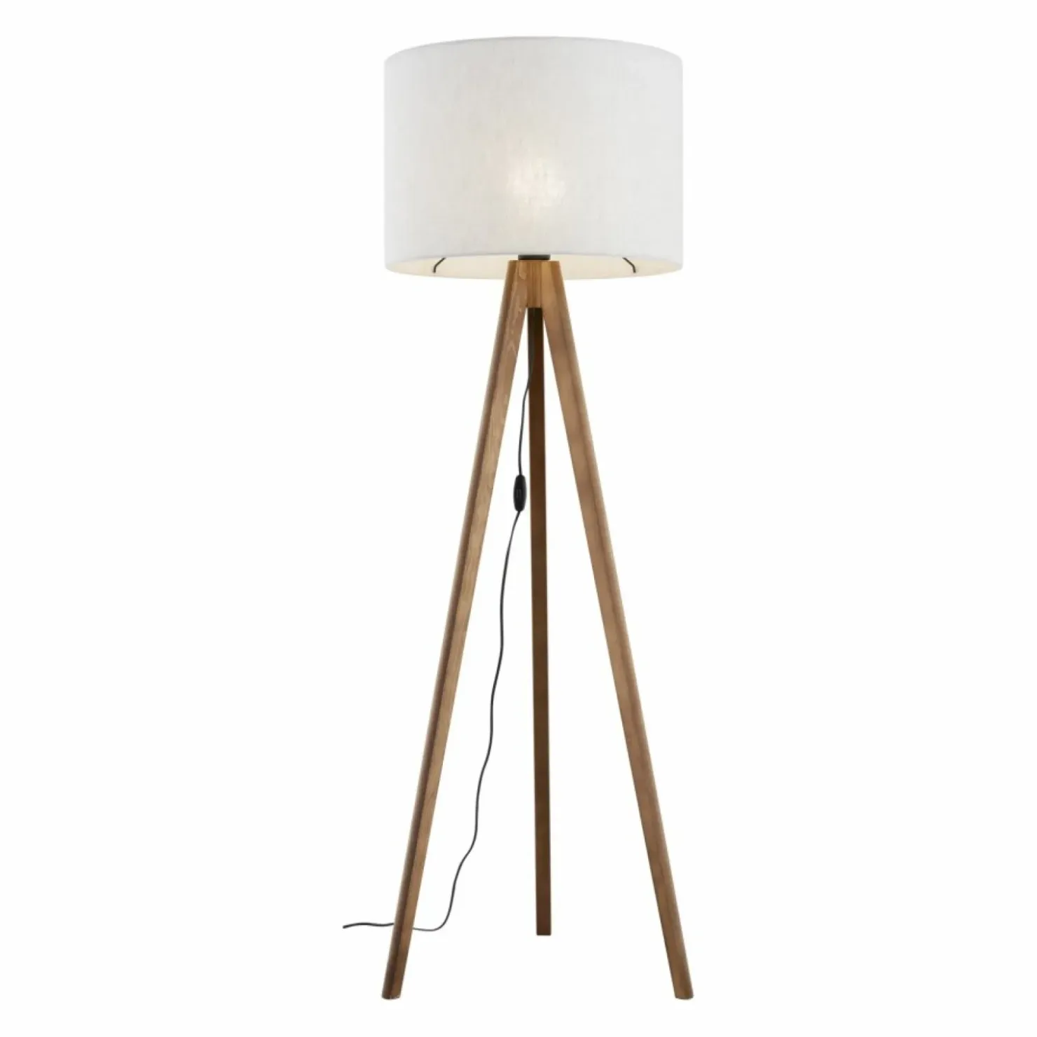 Drewniana lampa z lnianym abażurem TK 16004 GRAND ORZECH | Kaja*Sklep Kaja Hot