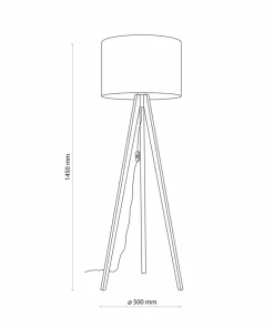 Drewniana lampa z lnianym abażurem TK 16004 GRAND ORZECH | Kaja*Sklep Kaja Hot