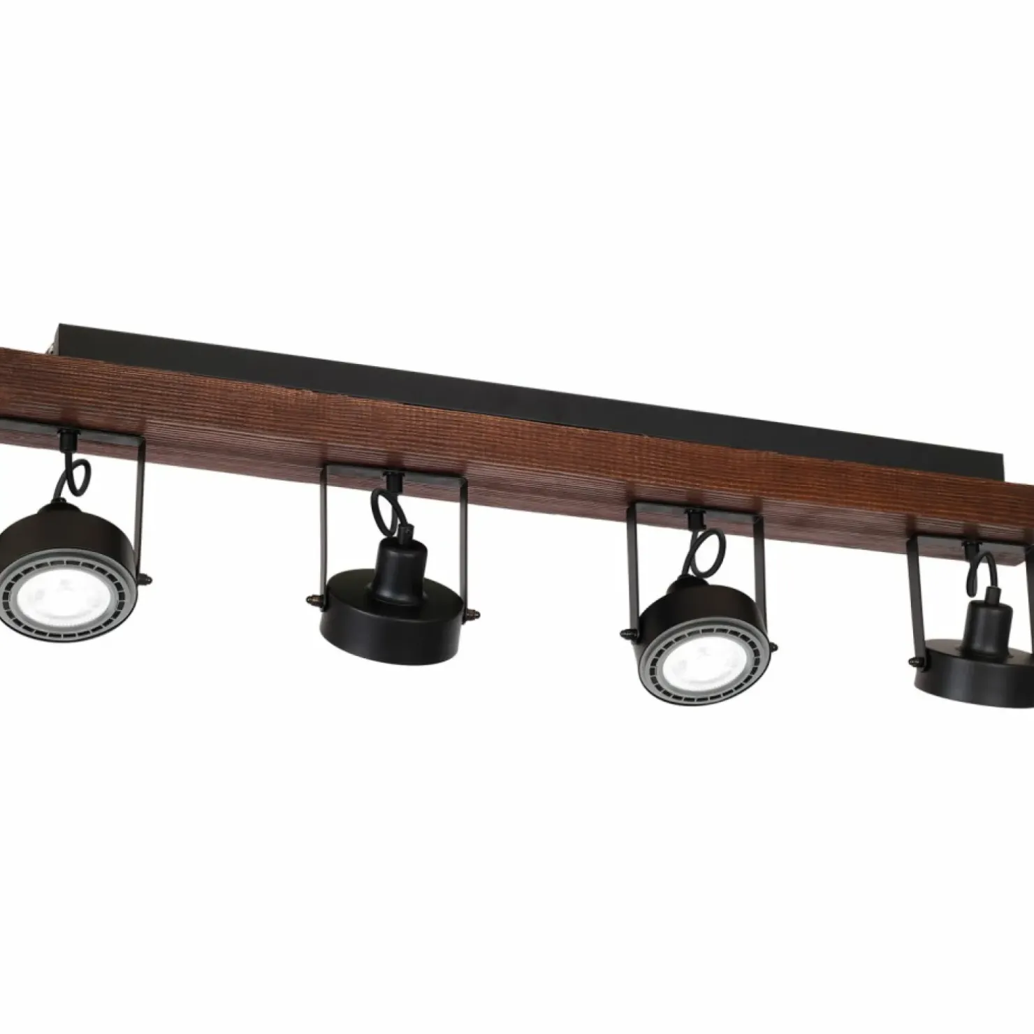 Fashion Sklep Kaja Drewniana listwa z czterema reflektorami LX 1230 z serii VIVA WOOD