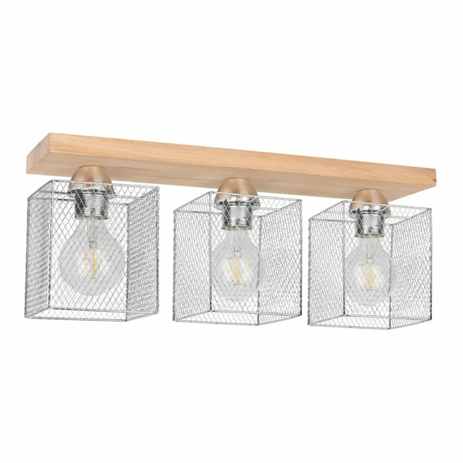 Outlet Sklep Kaja Drewniana listwa z drucianymi abażurami 8175374 NORMAN WOOD | Kaja