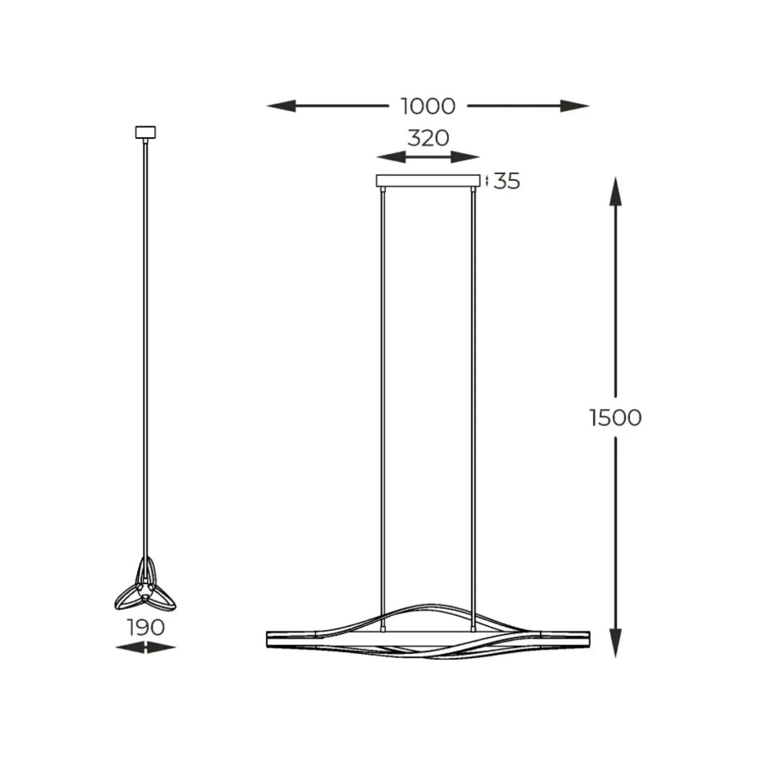 Best Sale Sklep Kaja Drewniana, pozioma lampa wisząca LED P230857003 BAEZ | Kaja