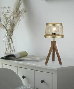 Drewniano-metalowa lampka stołowa 11423-60 z serii FREDERIK | Kaja*Sklep Kaja Sale