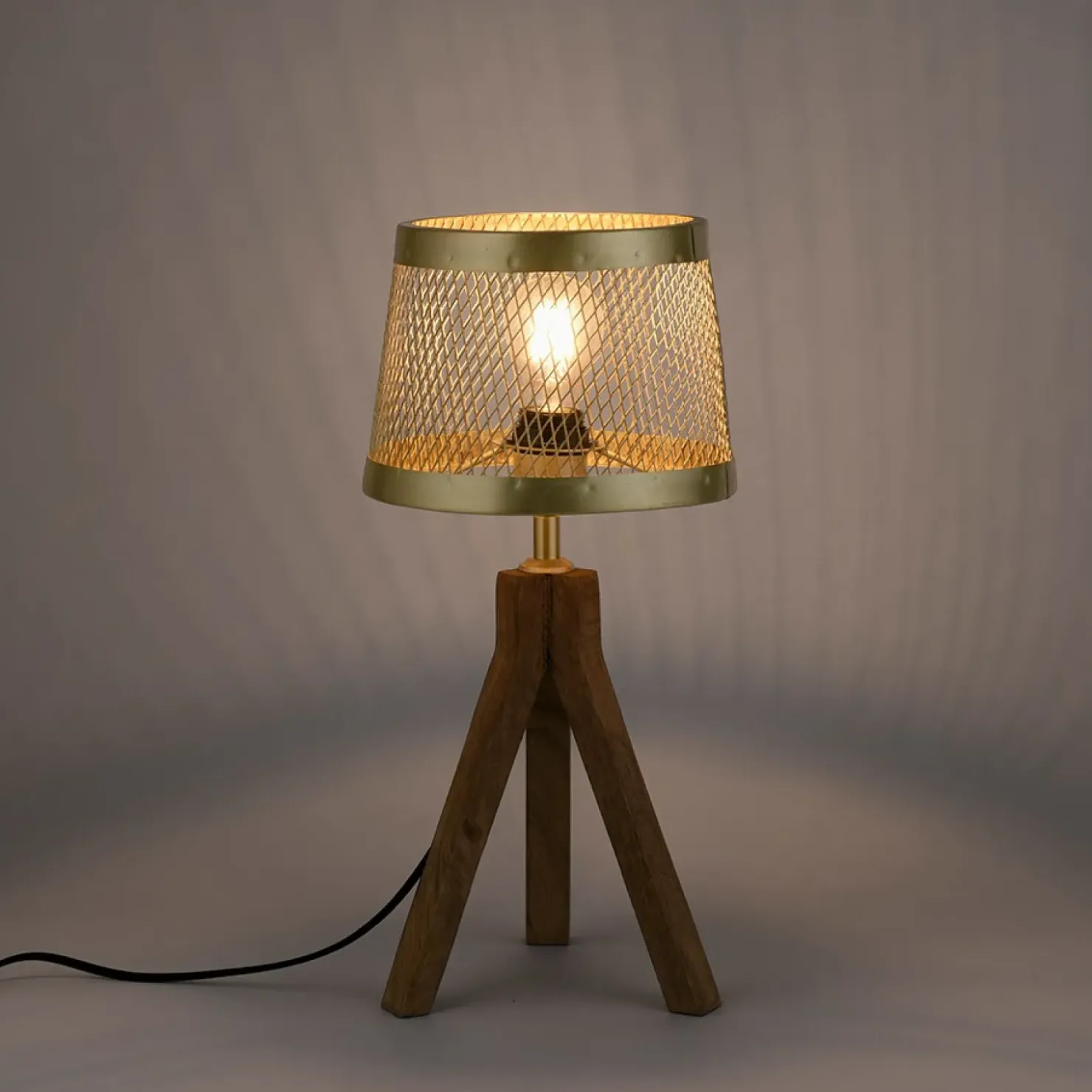 Drewniano-metalowa lampka stołowa 11423-60 z serii FREDERIK | Kaja*Sklep Kaja Sale