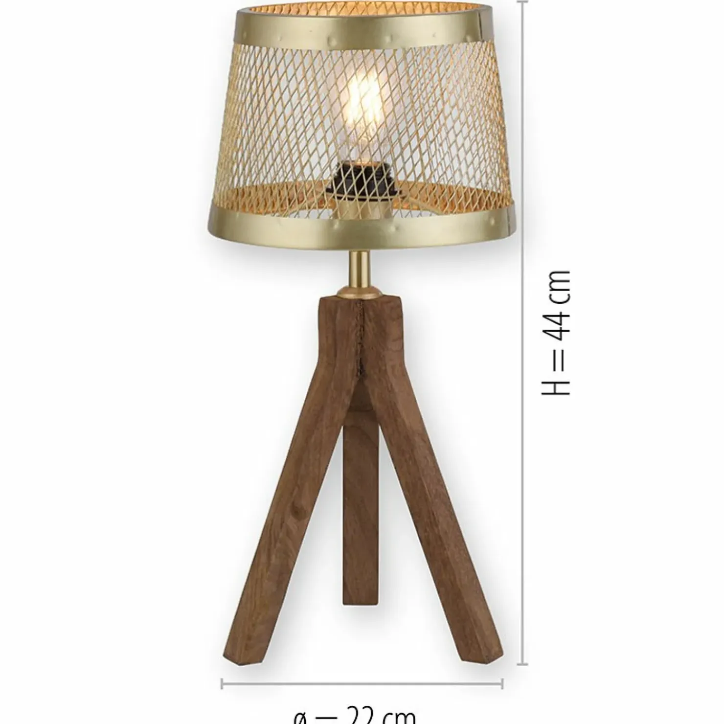 Drewniano-metalowa lampka stołowa 11423-60 z serii FREDERIK | Kaja*Sklep Kaja Sale