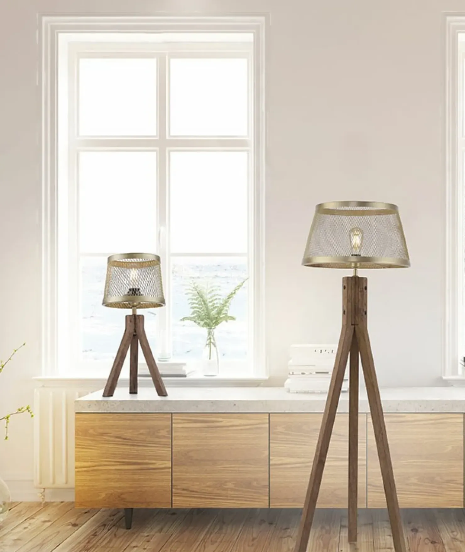 Drewniano-metalowa lampka stołowa 11423-60 z serii FREDERIK | Kaja*Sklep Kaja Sale