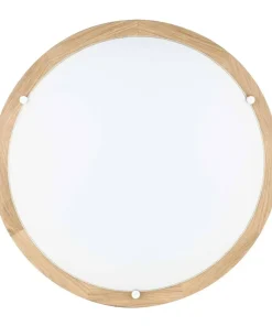 Drewniany, ledowy, okrągły plafon z kloszem ⌀35cm 4753174 FRIDA | Kaja*Sklep Kaja Online