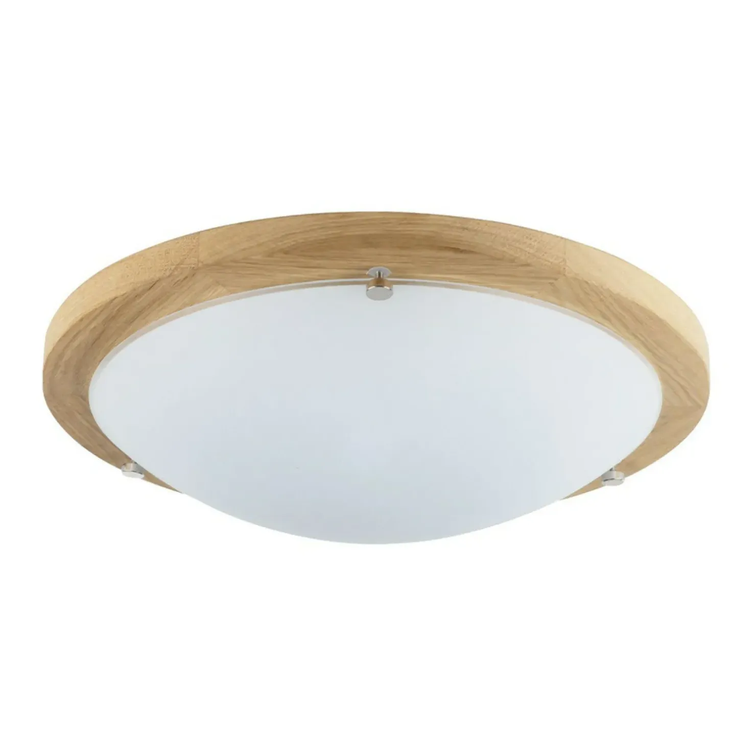 Drewniany, ledowy, okrągły plafon z kloszem ⌀35cm 4753174 FRIDA | Kaja*Sklep Kaja Online