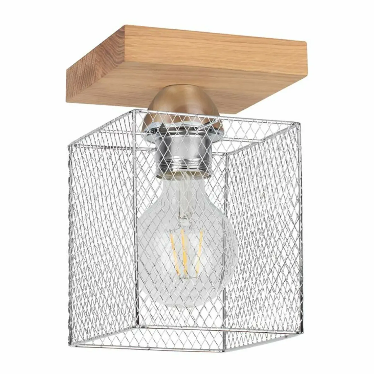 Flash Sale Sklep Kaja Drewniany spot z drucianym abażurem 8175174 NORMAN WOOD | Kaja