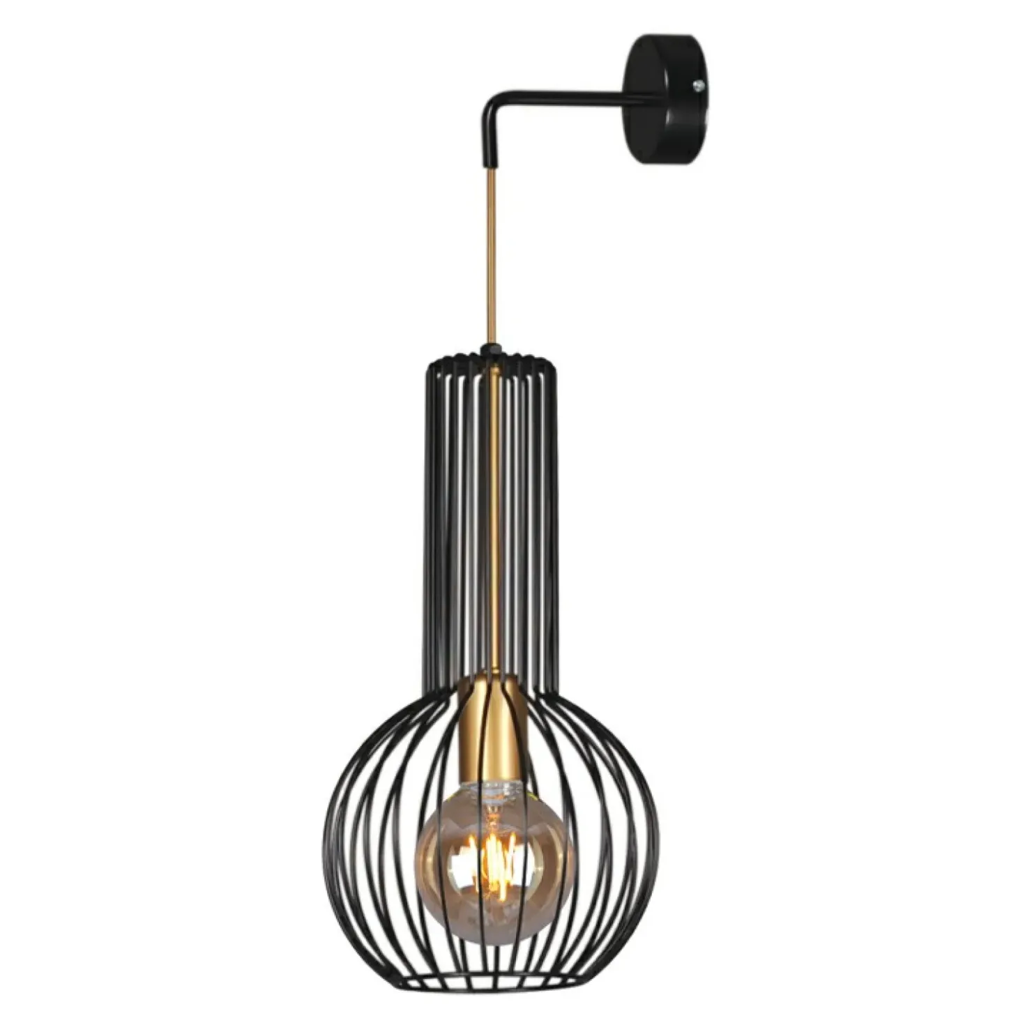 Druciana, dekoracyjna lampa ścienna K-4523 ARVI BLACK | Kaja*Sklep Kaja Outlet