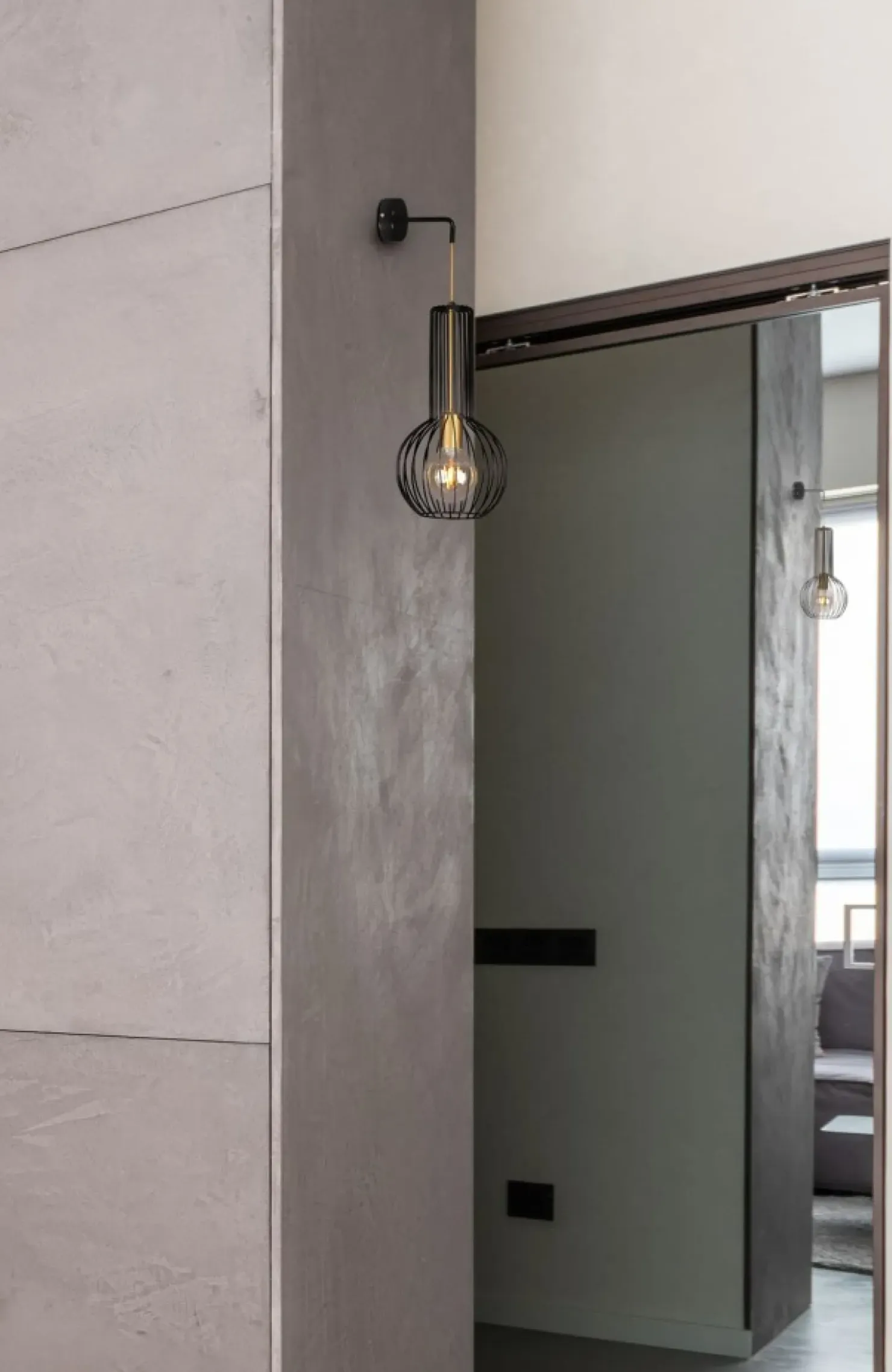 Druciana, dekoracyjna lampa ścienna K-4523 ARVI BLACK | Kaja*Sklep Kaja Outlet