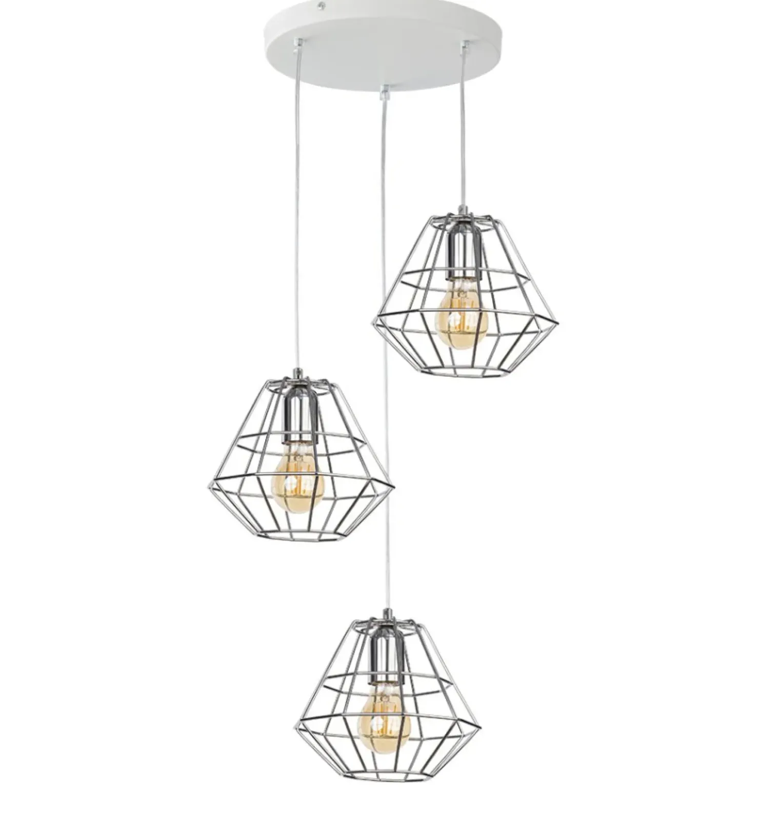 Fashion Sklep Kaja Druciana lampa wisząca do salonu TK 4277 z serii DIAMOND SILVER | Kaja chrom