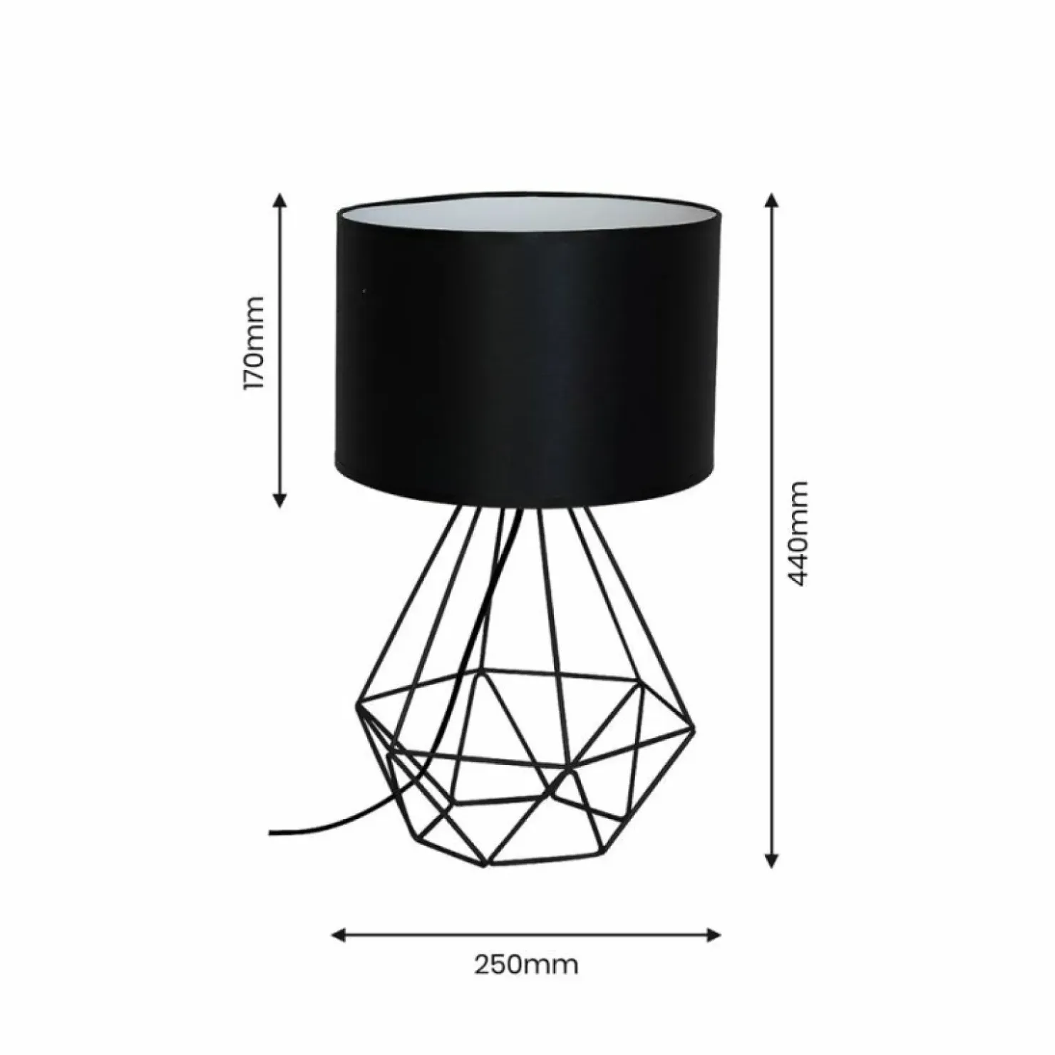 Druciana lampka stołowa z abażurem MLP7201 BASKET | Kaja Oświetlenie*Sklep Kaja Fashion