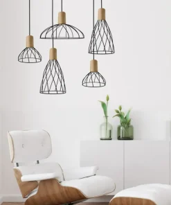 Hot Sklep Kaja Druciano-drewniana lampa wisząca LP-1221/1P S BK MODERNO | Kaja
