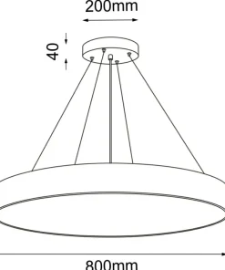 Clearance Sklep Kaja Duża, biała lampa wisząca do salonu ⌀80cm ANT 5213 SENGO | Kaja