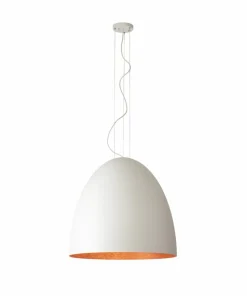 Discount Sklep Kaja Duża, biało-miedziana lampa wisząca ⌀75cm 10325 EGG | Kaja Oświetlenie