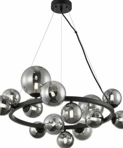 Cheap Sklep Kaja Duża, czarna lampa wisząca, koło z kloszami ML0334 MILA | Kaja