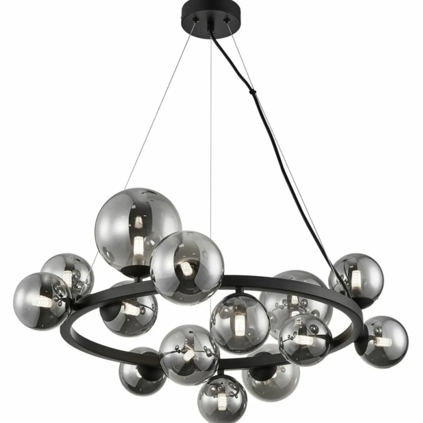 Cheap Sklep Kaja Duża, czarna lampa wisząca, koło z kloszami ML0334 MILA | Kaja