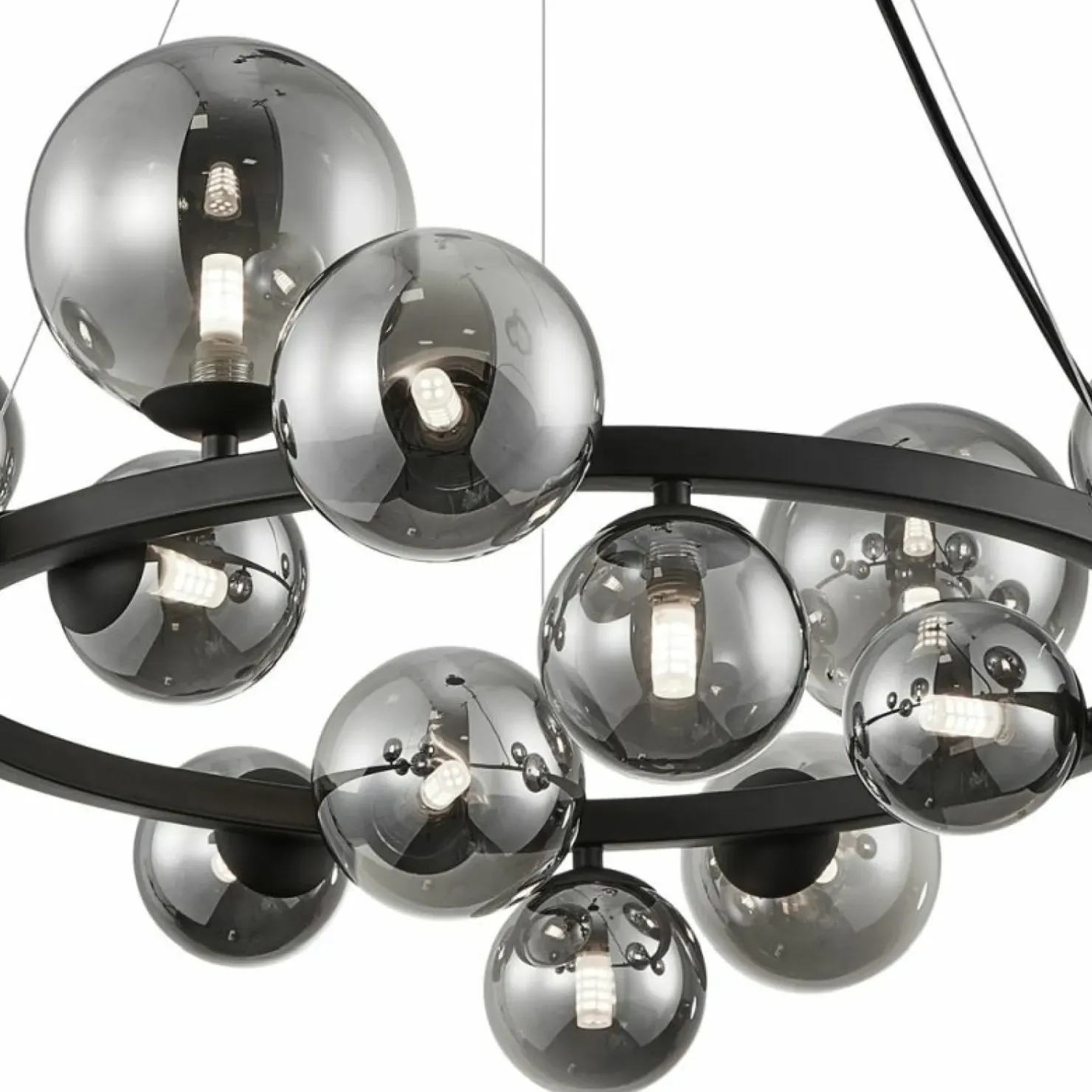 Cheap Sklep Kaja Duża, czarna lampa wisząca, koło z kloszami ML0334 MILA | Kaja