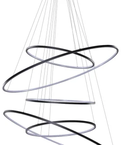 Store Sklep Kaja Duża czarna lampa wisząca LED ściemniana AZ3137 WHEEL | Kaja czarny