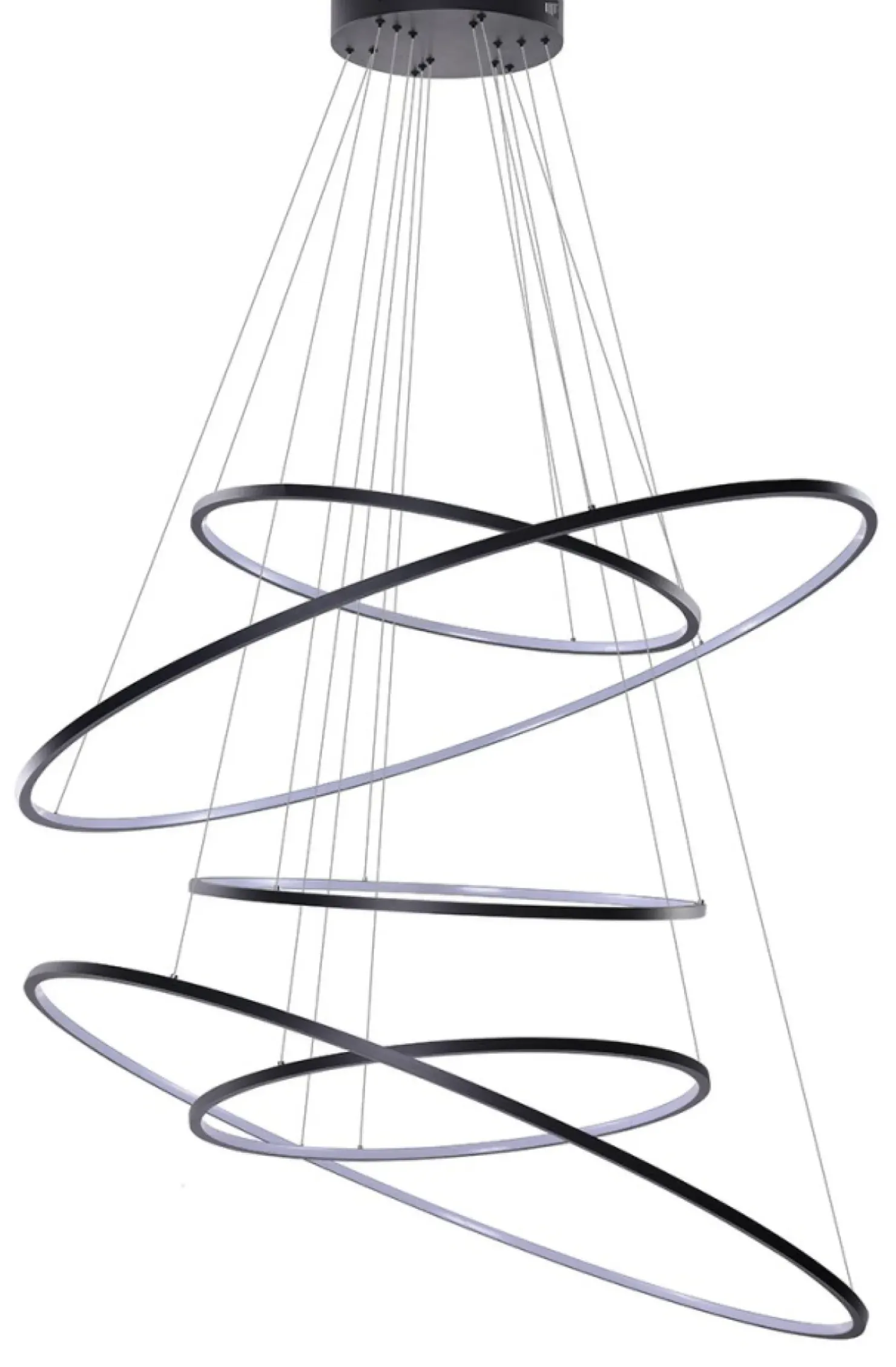 Store Sklep Kaja Duża czarna lampa wisząca LED ściemniana AZ3137 WHEEL | Kaja czarny