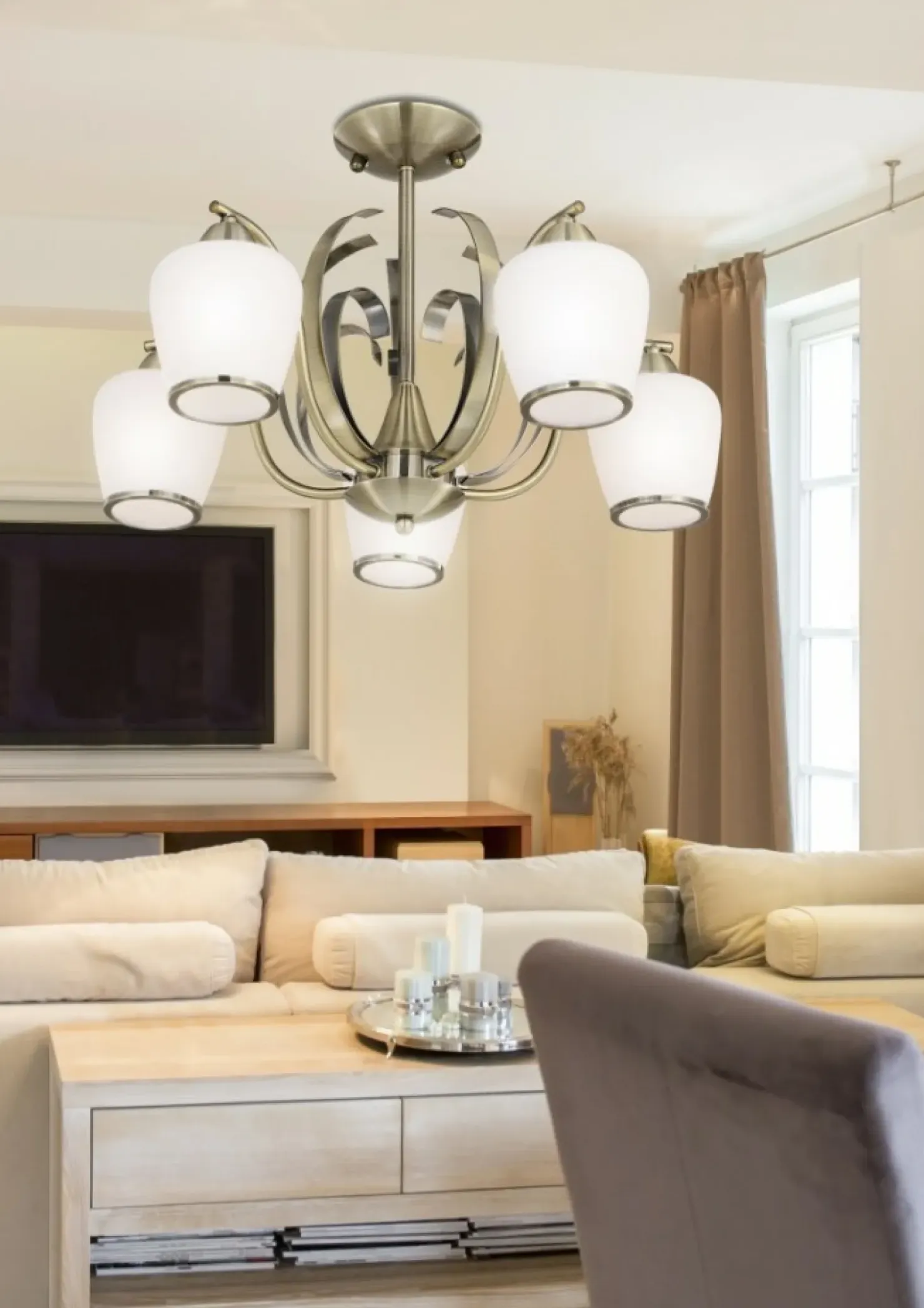 Duża, elegancka lampa sufitowa do salonu 35-54968 OPERA | Kaja*Sklep Kaja Online