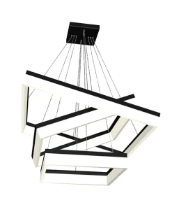 Flash Sale Sklep Kaja Duża, geometryczna, ledowa lampa wisząca ML083 NERO | Kaja Oświetlenie