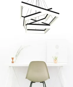 Flash Sale Sklep Kaja Duża, geometryczna, ledowa lampa wisząca ML083 NERO | Kaja Oświetlenie