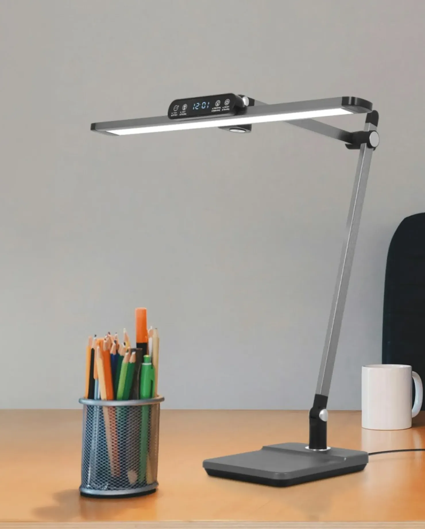 Duża, kreślarska lampa biurkowa, LED 12W K-BL1321 GRAFIT z serii ARES*Sklep Kaja Cheap