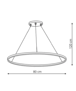 Sale Sklep Kaja Duża lampa wisząca, koło LED ⌀80cm LP-909/1P L BK CCT RING | Kaja