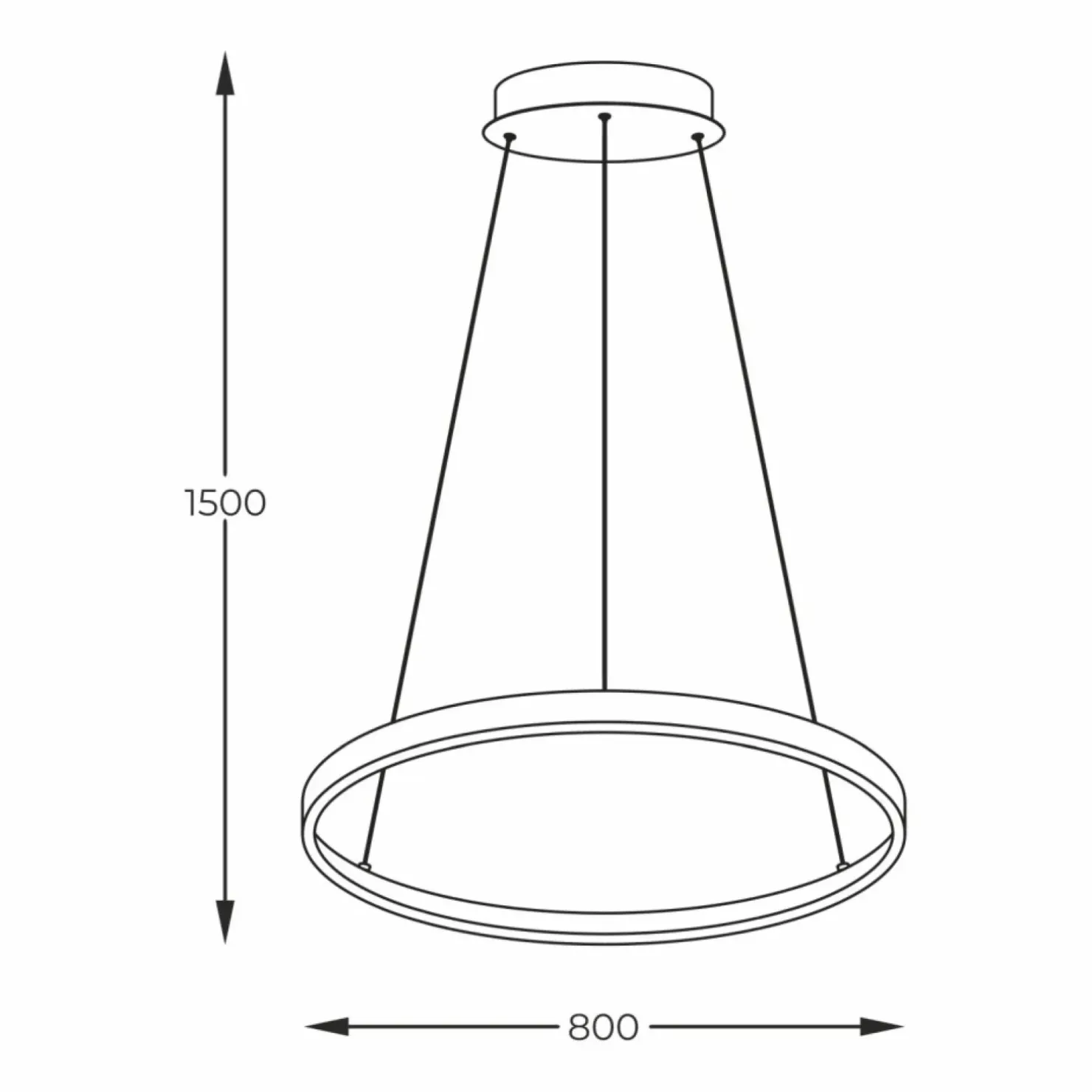 New Sklep Kaja Duża lampa wisząca LED, koło ⌀80cm 2023201-BK80 BRENO | Kaja