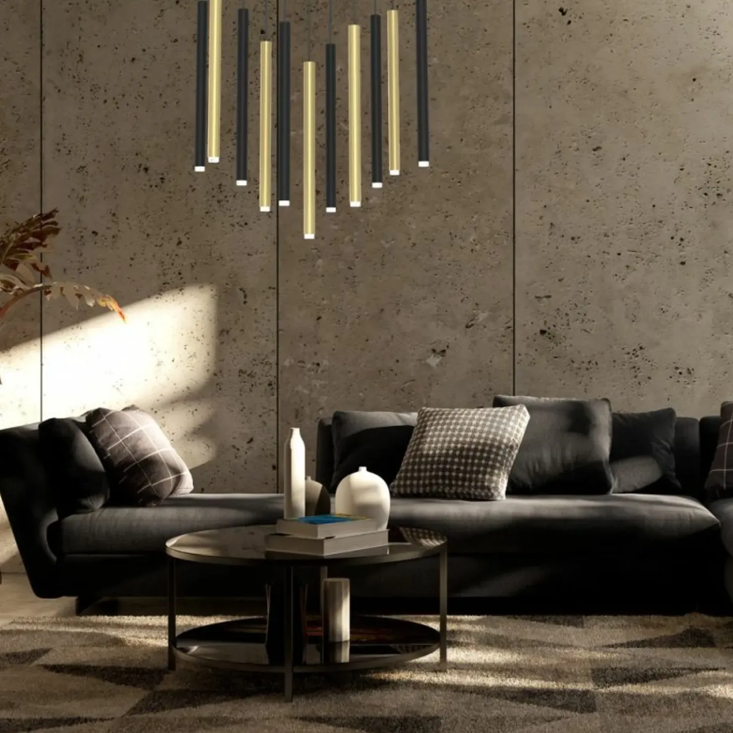 Sale Sklep Kaja Duża lampa wisząca z kolorowymi tubami MLP8845 MONZA | Kaja