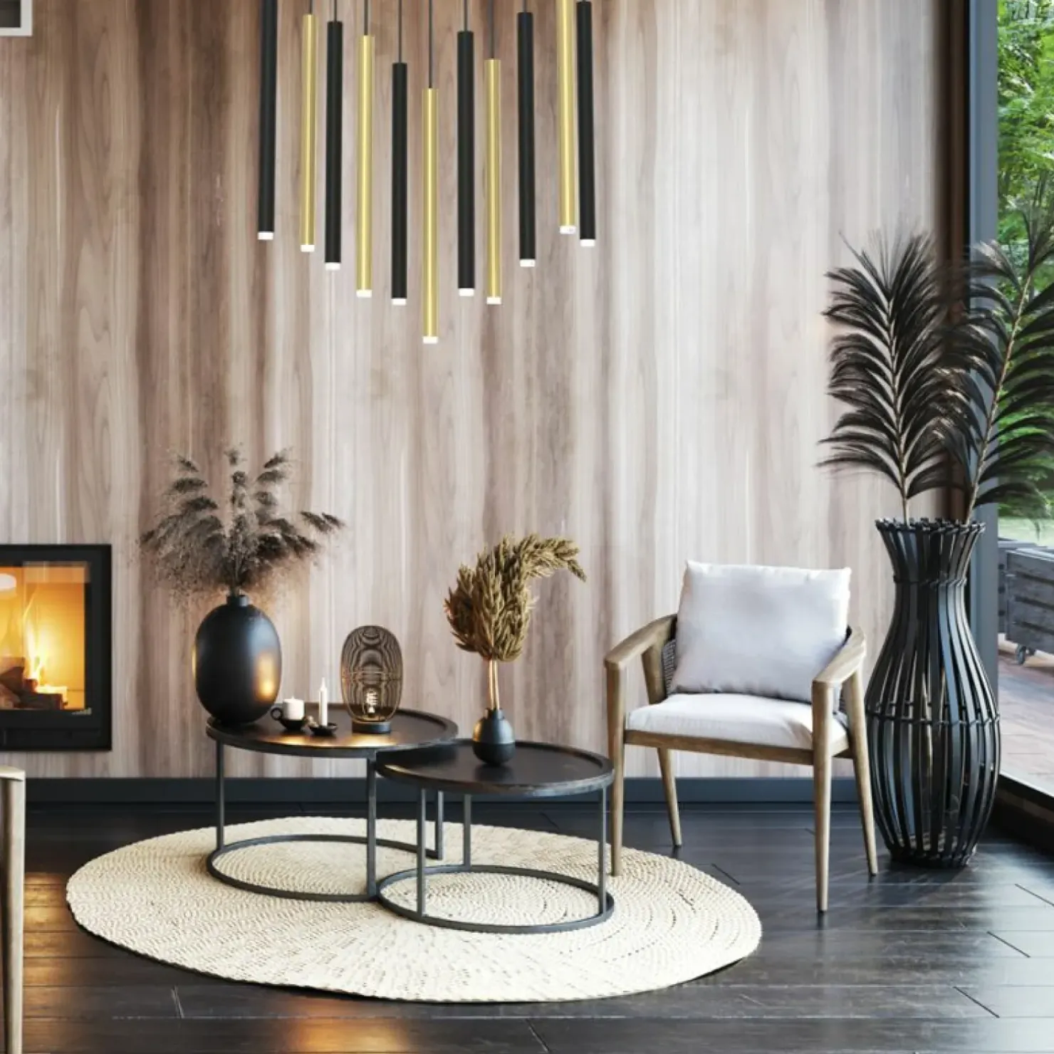 Sale Sklep Kaja Duża lampa wisząca z kolorowymi tubami MLP8845 MONZA | Kaja