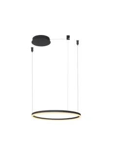 Best Sale Sklep Kaja Duża obręcz wisząca LED do salonu ⌀150cm z pilotem AZ5347 HALO | Kaja czarnypiaskowany