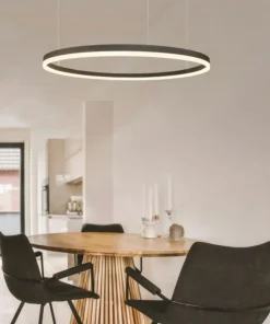 Best Sale Sklep Kaja Duża obręcz wisząca LED do salonu ⌀150cm z pilotem AZ5347 HALO | Kaja czarnypiaskowany