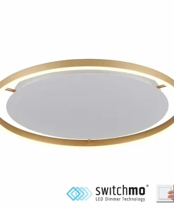Outlet Sklep Kaja Duża, piękna lampa sufitowa LED - 15392-60 z serii RITUS mosiądz