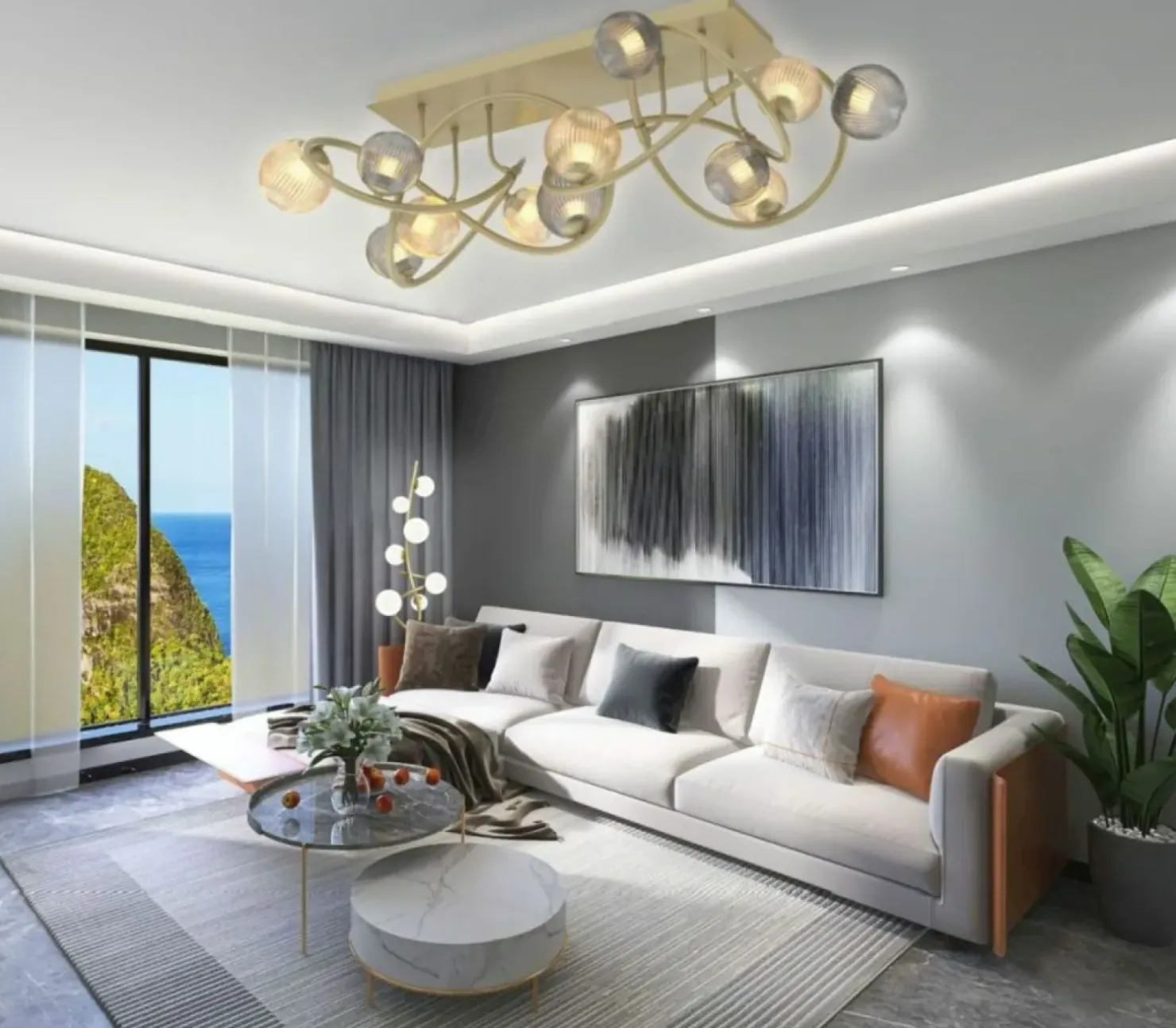 Sale Sklep Kaja Duża, złota lampa sufitowa w stylu glamour WF 9015-1204 METZ | Kaja