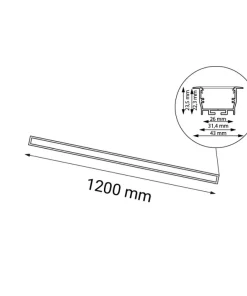 Długa, ledowa lampa wpustowa 120cm 4000K ANT 1831 HIATE | Kaja*Sklep Kaja New