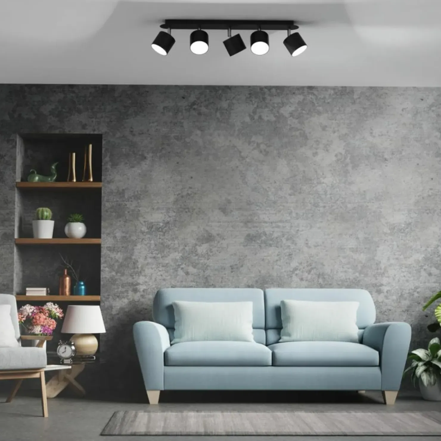 Outlet Sklep Kaja Długa listwa z regulowanymi spotami 5xGX53 MLP7603 DIXIE | Kaja