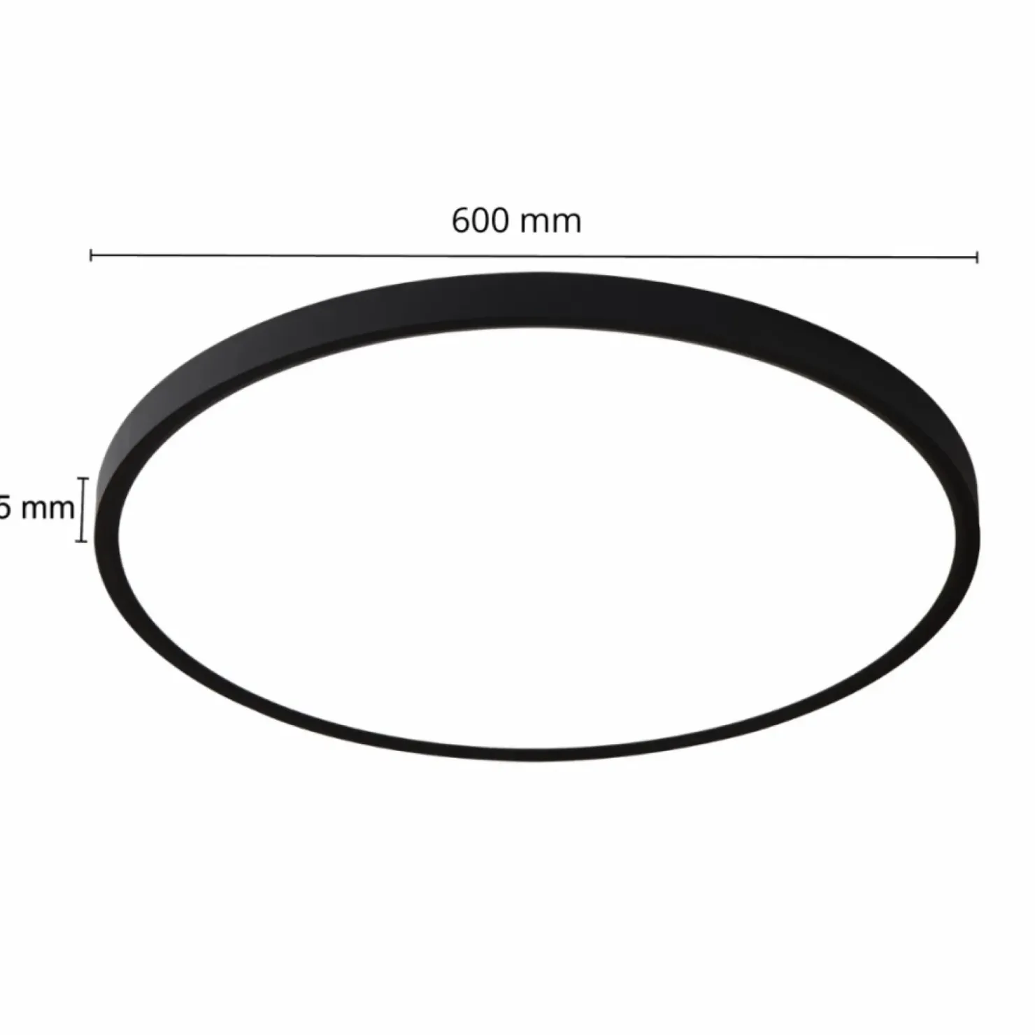 Duży, czarny plafon LED ⌀60cm LP-2505/1C-60 BK CALIFORNIA | Kaja*Sklep Kaja Cheap