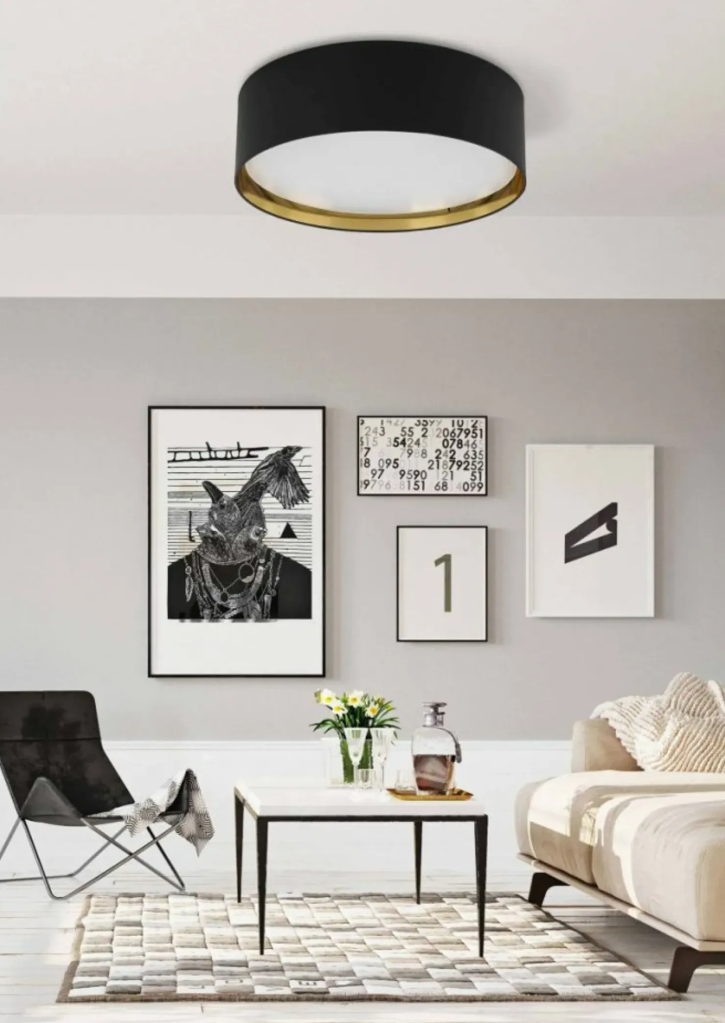 Duży, elegancki, abażurowy plafon ⌀60cm TK 3432 BILBAO | Kaja*Sklep Kaja Cheap