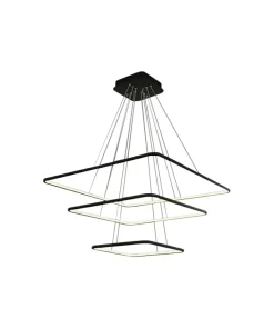 Outlet Sklep Kaja Duży, ledowy żyrandol czarne kwadraty ML519 NIX BLACK | Kaja