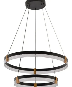 Shop Sklep Kaja Dwupoziomowa, ledowa lampa wisząca LP-0407/2P BK PLUM | Kaja