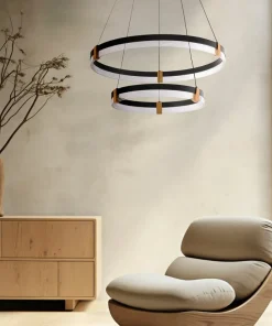 Shop Sklep Kaja Dwupoziomowa, ledowa lampa wisząca LP-0407/2P BK PLUM | Kaja