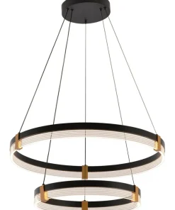 Shop Sklep Kaja Dwupoziomowa, ledowa lampa wisząca LP-0407/2P BK PLUM | Kaja