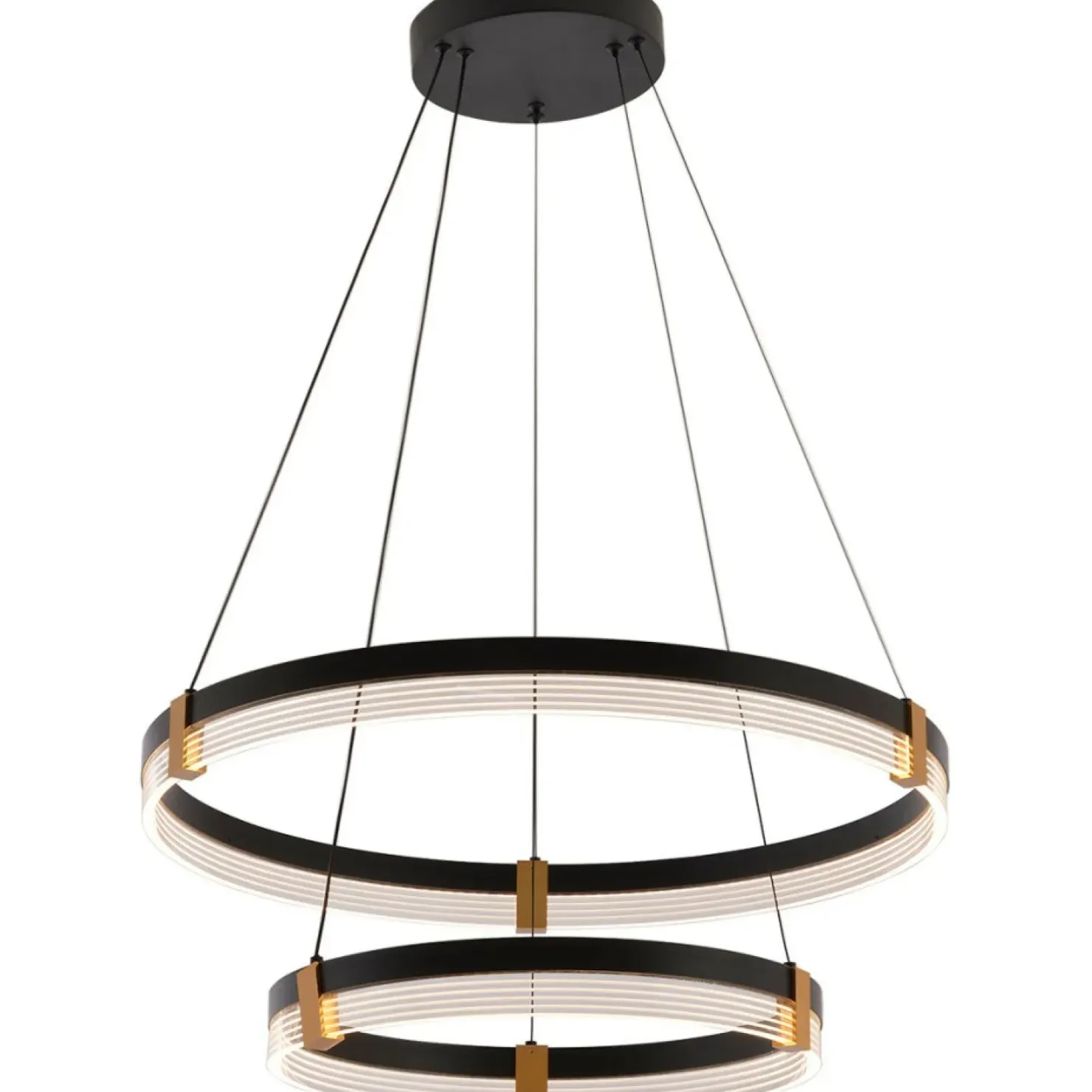 Shop Sklep Kaja Dwupoziomowa, ledowa lampa wisząca LP-0407/2P BK PLUM | Kaja