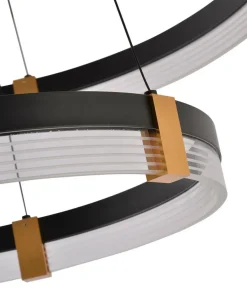 Shop Sklep Kaja Dwupoziomowa, ledowa lampa wisząca LP-0407/2P BK PLUM | Kaja