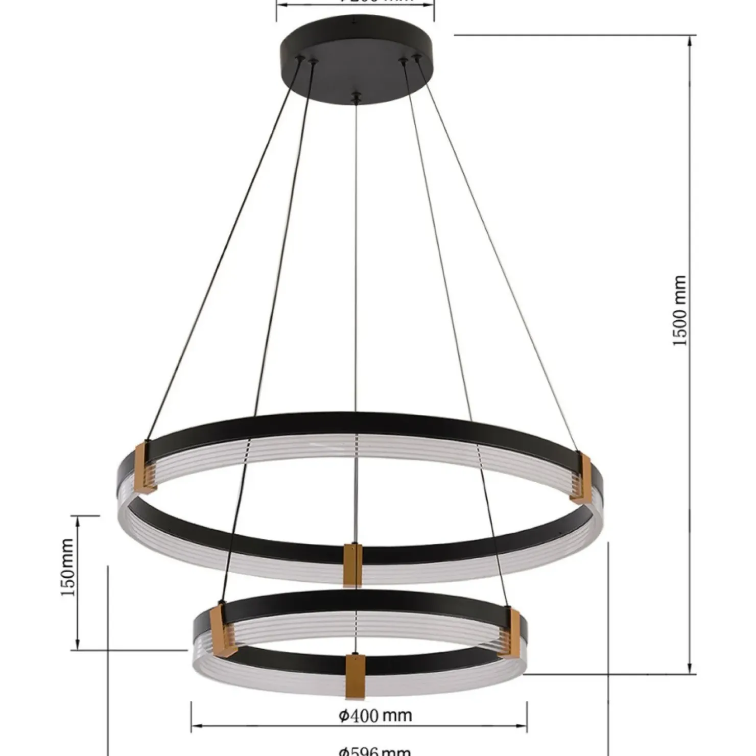 Shop Sklep Kaja Dwupoziomowa, ledowa lampa wisząca LP-0407/2P BK PLUM | Kaja