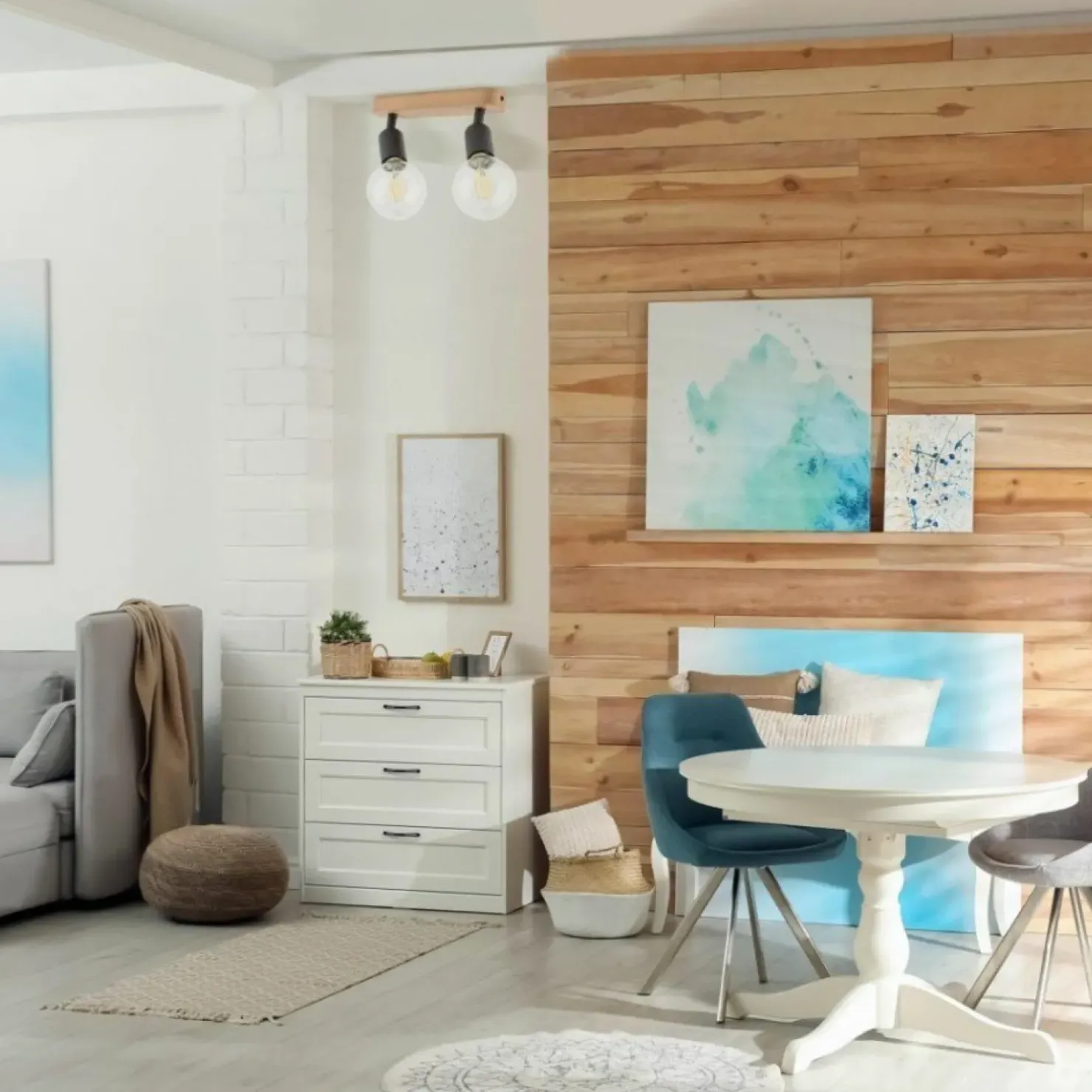 Store Sklep Kaja Dwupunktowa, drewniana listwa sufitowa TK 4748 z serii SIMPLY WOOD